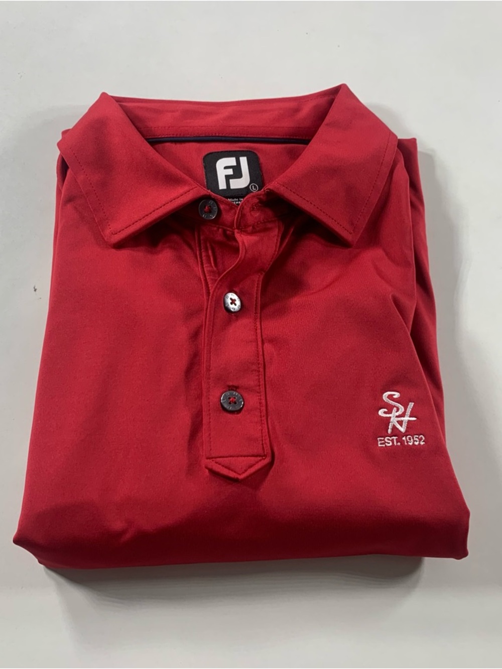Men's Footjoy Regular Fit Red Golf Active Wear Polo Shirt Size Large